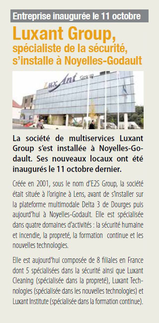 Article de Divercité mag - Luxant group s'installe à Noyelles-Godault