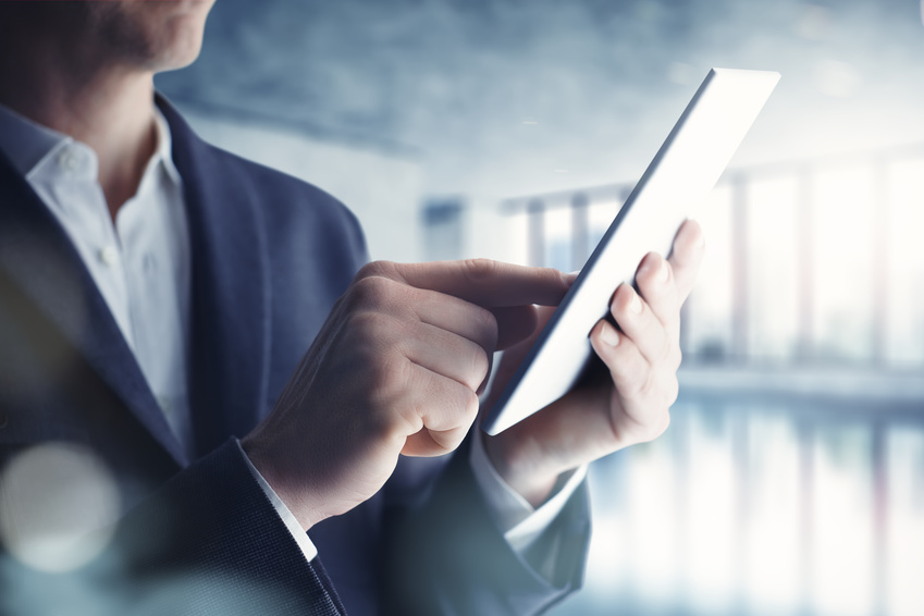 Businessman with tablet computer