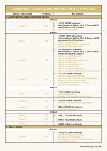 Tableau des salaires dans la sécurité privée en 2022